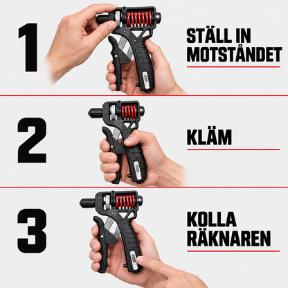 HandGrip™ – Ergonomisk Handtränare med Räknare (5–165 kg)