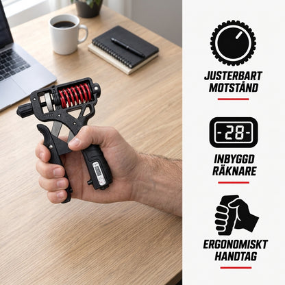 HandGrip™ – Ergonomisk Handtränare med Räknare (5–165 kg)